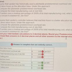 Landen corporation uses a job-order