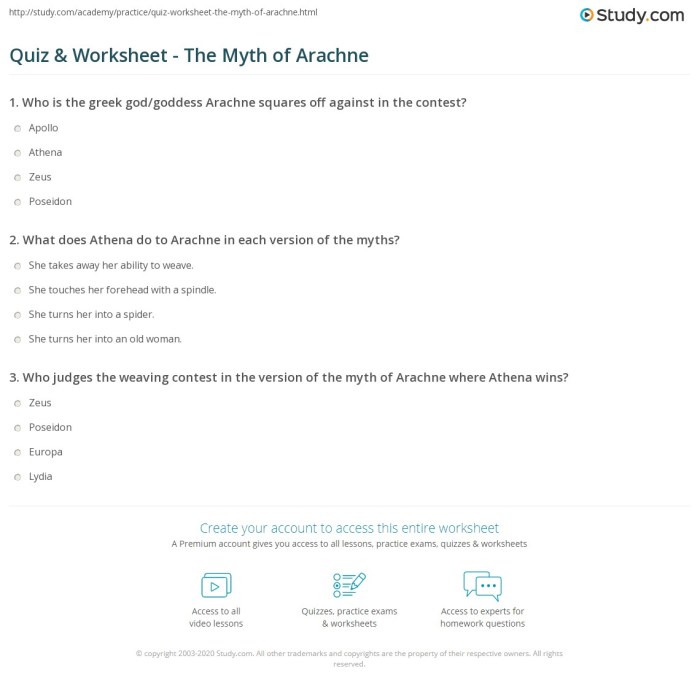 Arachne questions and answers pdf