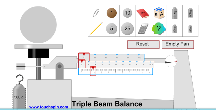 Triple beam balance practice worksheet