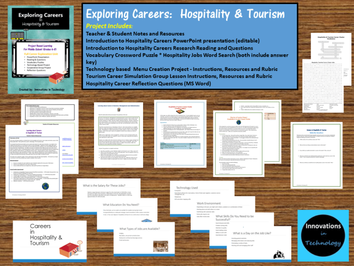 Careers in the hospitality and tourism career cluster are